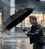 Windproof Travel Umbrella - Manual Open Close with No Rebound for Seniors & Kids, 43" Compact and Portable for Rain, Thoughtful Gift for Wife Husband Child
