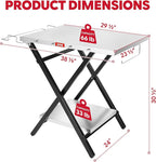 Feasto Outdoor Grill Table, Foldable Pizza Oven Stand & Griddle Stand with Garage Rack & Tissue Holder, Folding Outdoor Prep Table for Gathering and Party, 30" x 24", Stainless Steel