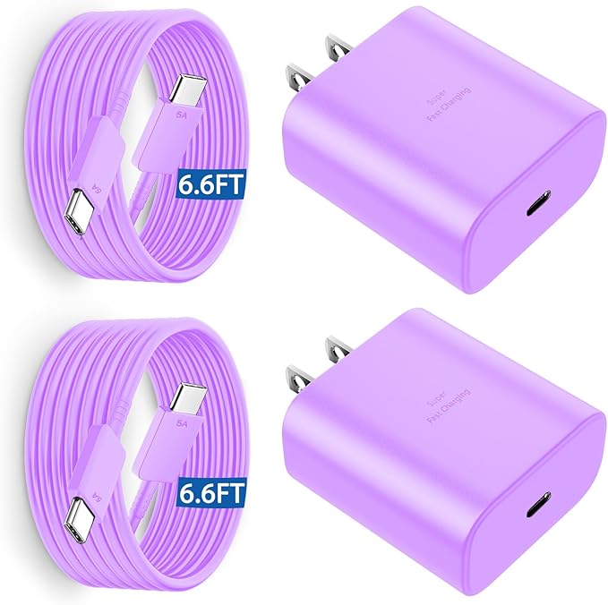 45W USB C Super Fast Charger Type C Charger Fast Charging Android Phone Charger Block with 6.6FT Type C Charging Cable for Samsung Galaxy S26 Ultra/S26/S26+/S25/S25 Ultra/S25+/S24 Ultra/S23 Ultra/S22
