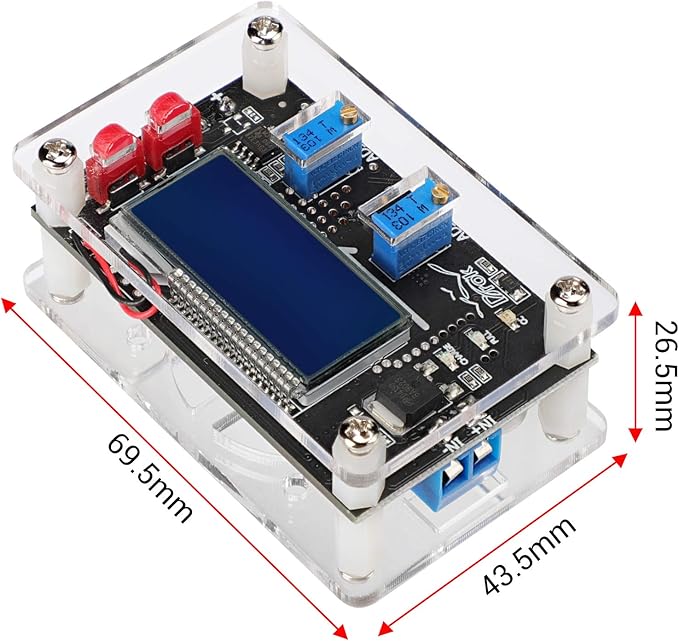 DROK Voltage Boost Converter, DC 6-30V 5V Step Up to DC 7-32V 12V 24V 5A Adjustable Volt Regulator, LCD Power Supply Module Voltage Current Amp Display Transformer Circuit Board with Case