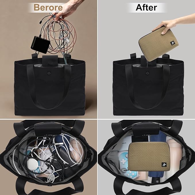 simtoper Electronic Organizer Travel Case – Waterproof Cable Bag for Cord, Charger, Hard Disk, Power Bank – Small Tech Storage for Travel, Backpack, Business Trip, Airplane