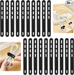 20 Pcs Black Silicone Cable Ties, Reusable Cable Straps Wire Organizer, Cable Management Cord Organizer for Fastening Earphone Phone Charger Home Office Desk Kitchen Appliances Cable Cords Wires