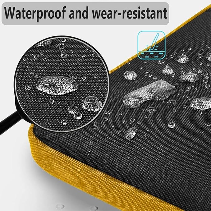 Hseok Laptop Shoulder Bag 15-15.6 inch Shockproof Water-Resistant HandBag with Small Case Compatible with MacBook Pro Neo 16" M5 M4 M3 M2 M1, Mac Pro Air 15", XPS 15/16, Most 15" 15.6" 16",BK-yellow