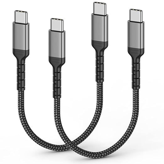 1ft USB-C to USB-C Cable Short Type C to Type C Fast Charging Cable Compatible with Apple iPhone 16/15 Pro/Max Samsung Galaxy Google, Short USBC to USBC Cord 12 Inch