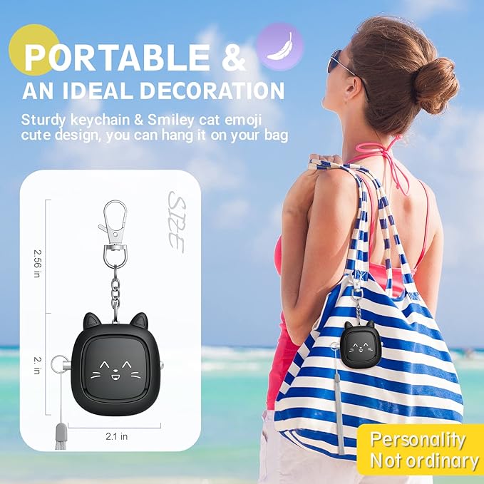 Safe Sound Personal Alarm, 130 dB Loud Siren Song Emergency Security Alarm Keychain with LED Light, Personal Sound Safety Siren for Women, Men, Children, Elderly(Black)