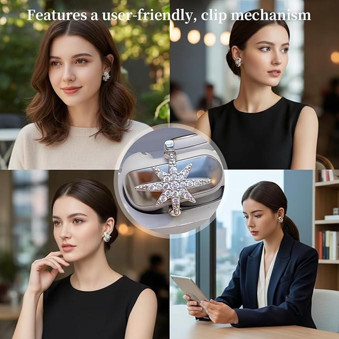 Clip on Earbuds Open Ear Accessories - Lightweight Clip-On Decor for Wireless Earbuds, Compatible with Bose Ultra Open Earbuds (Headphones not Included) (Silver)