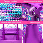 Kids Suitcase with Wheels for Girls and Boys, Rolling Carry on Luggage for Toddler Children