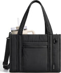BAGSMART Boxy Tote Bag for Women, Crossbody Bag with Zipper, Crush Bow Purses for Travel Work College