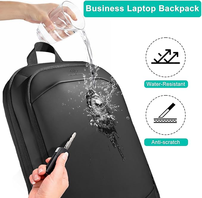 hk Business Backpack for Men 15.6 Inch,Slim & Expandable Waterproof Travel Laptop Backpack, Anti-Theft Lightweight Work Computer Bag, College Laptop Backpacks Gifts for Men Women-Black