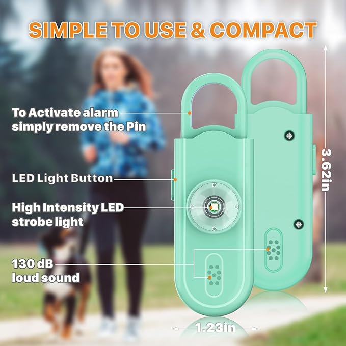 Safe Sound Personal Alarm, 2 Pack 130 dB Loud Siren Song Emergency Security Alarm Keychain with Strobe LED Light, Personal Sound Safety Siren for Women, Men, Children, Elderly
