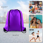 PLULON 6 Pcs Drawstring Bags Bulk Purple Drawstring Backpack String Backpack Cinch Sack Sport Gym Backpack Bags for Yoga Traveling Outdoor Sports