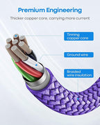 etguuds Purple USB C to USB C Cable 1ft, 2-Pack 60W USBC to USBC Cord, Type C to C Charger Cable Fast Charging for iPhone 17 16 15 Pro Max Plus Air, Samsung Galaxy S25 S24 S23, for MacBook/iPad, Pixel