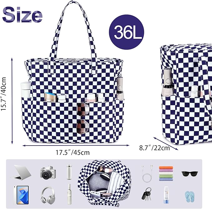 Bluboon Waterproof Beach Tote Pool Bags for Women Ladies Extra Large Carry On Bag With Wet Compartment for Weekender Travel