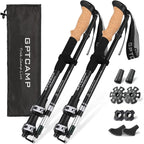 GPTCAMP Walking Sticks,Trekking Poles Collapsible Hiking Poles,Lightweight Folding Travel Walking Pole for Men Women,2pc Adjustable Hiking Stick with EVA Foam Grips for Backpacking