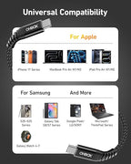 USB C to C Cable 60W [2Pack 6FT], USB Type C Fast Charging Cable for Car Durable Braided iPhone USB C Charger Cable USBC to USBC Cord for iPhone 17/16/15/Pro Max, Samsung Galaxy S23 and More-Black