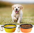 ME.FAN Collapsible Dog Bowl for Travel (12oz), 6 Pack Portable Pet Bowl with Carabiners, Foldable, Expandable