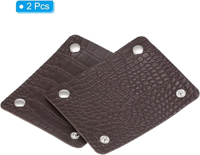PATIKIL Luggage Handle Wrap, 2 Pack Irregular Pattern PU Handbag Grip Cover Protector Identifier with Clasp for Suitcase Grocery Shopping Bag, Brown