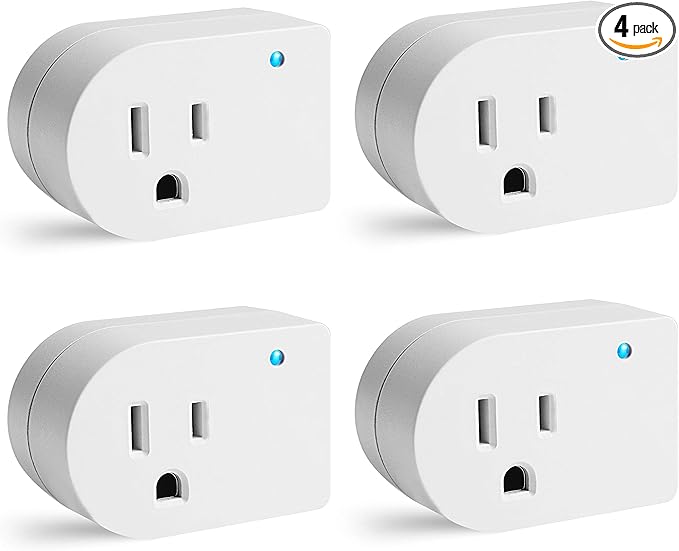Single Surge Protector Plug, Grounded Outlet Wall Tap Adapter with Indicator Light, 1 Outlet,245J/125V, ETL, White, 4Pack