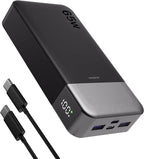JUOVI Power Bank 65W 20000mAh Laptop Portable Charger, PD QC Fast Charging with 4 USB Ports, External Battery Pack for MacBook iPad Tablet iPhone Samsung Steam Deck and More