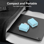 USB C Charger Block, 3-Pack 40W Wall Plug Fast Charging Block, 4-in-1 PD + QC Power Adapter Type C Charging Blocks Cube, Compatible with iPhone 17/16/15/14/13/12/11/Pro Max, Tablets（Blue）