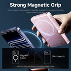 Qi2 Magnetic Portable Charger 10000mAh, 15W Wireless & 22.5W USB-C Fast Charger with Stand & LED Display, for iPhone 17/16/15/14,Pink