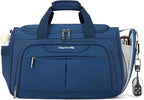 Hanke Small Travel Duffel Bag, Under Seat Carry On Personal Item Bag with 11 Pockets, Lightweight Water Resistant Foldable Weekender Bag with Trolley Sleeve for Travel Gym Daily Use（Blue）