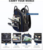 LOVEVOOK Laptop Backpack for Women, Fashion Travel Work Commuter Backpack Purse with USB Port, Lightweight Casual Daypacks, Nurse Teacher College Computer Bag, Fit 15.6" Laptop