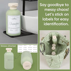 DEMORA 6.6oz Travel Bottles for Toiletries, Larger Plastic Travel Squeeze Bottles Leak Proof Refillable Toiletry Containers with Flip Caps and Labels for Shampoo Conditioner Lotion (Green, 4 Pcs)
