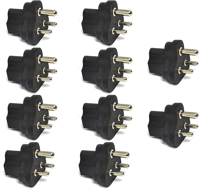 Ceptics India, Nepal BS-546 Travel Power Plug Adapter Accepts NEMA 5-15R - ETL Certified - Industrial Grade (IG-10-10PK)