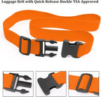 2 Pack Suitcase Straps, Bright Color Adjustable Luggage Belts, TSA Approved (Orange)