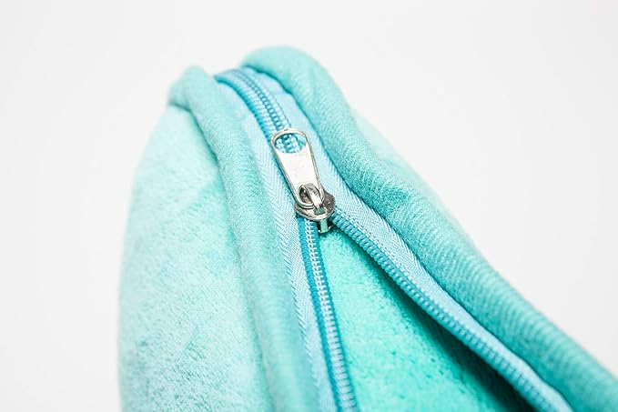 BlueHills Premium Soft Travel Blanket Pillow Value Pack Set of 2 - Airplane Flight Blanket Throw in Soft Bag with Luggage Belt Compact Pack Large Blanket for Travel Teal and Purple Colors