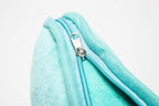 BlueHills Premium Soft Travel Blanket Pillow Value Pack Set of 2 - Airplane Flight Blanket Throw in Soft Bag with Luggage Belt Compact Pack Large Blanket for Travel Teal and Purple Colors