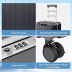 20" Ride-On Luggage with Child Seat, Hardside Carry-On Suitcase with 360° Silent Spinner Wheels, TSA Lock, & Dual Telescoping Handles for Kids & Adults & Busy Moms