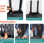 Folding Backpack Luggage Cart with Elastic Straps, Lightweight Aluminum Frame for Travel, Work & Daily Use