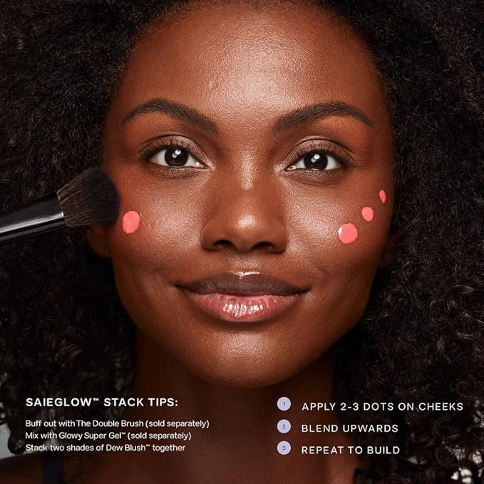Saie Dew Liquid Blush for Cheeks Trio - Hydrating Cream Blush Stick Set with a Blendable + Buildable Formula - Skincare Infused Dewy Face Blushes for a Natural Flush - Baby, Sweetie, & Spicy (3 Count)
