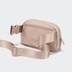 Pander Two Way Zipper Fanny Pack Nylon Everywhere Belt Bag for Women, Water Repellent Waist Packs, Crossbody Bags with Adjustable Strap (Raw Linen).