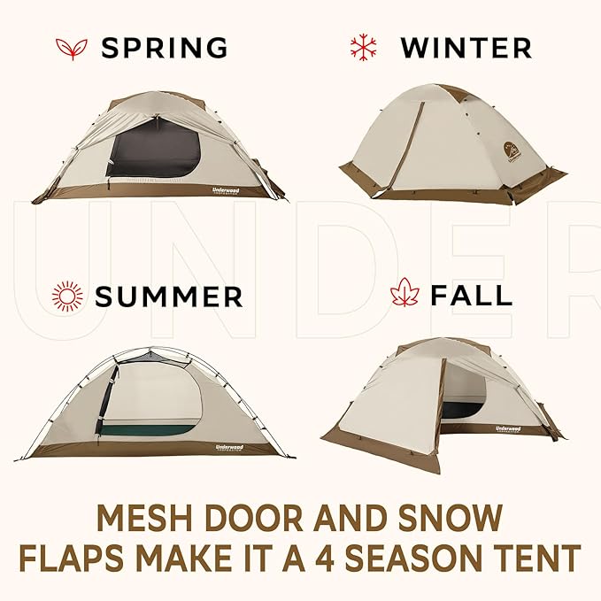1/2 Person Backpacking Tent for 4-Season - Winter Waterproof Tent for One Person, Lightweight Camping Gear for Backpacking, Easy Set Up Cold Weather Essentials by Underwood Aggregator
