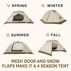 1/2 Person Backpacking Tent for 4-Season - Winter Waterproof Tent for One Person, Lightweight Camping Gear for Backpacking, Easy Set Up Cold Weather Essentials by Underwood Aggregator