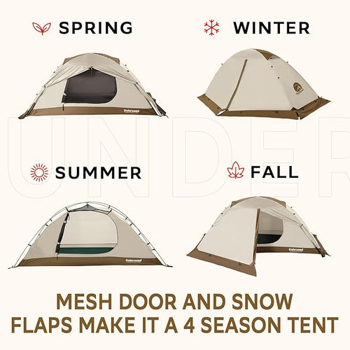 1/2 Person Backpacking Tent for 4-Season - Winter Waterproof Tent for One Person, Lightweight Camping Gear for Backpacking, Easy Set Up Cold Weather Essentials by Underwood Aggregator