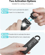 TECKNET Rechargeable Personal Safety Alarm for Women, 2-Pack 130dB Personal Alarm with SOS Strobe Light, Low Battery Notice, Keychain Alarms Loud Siren for Girls Kids Elderly