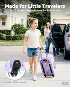 Choco Mocha Girls Suitcase with Wheels, Kids Rolling Duffle Bag Luggage for Travel 22inch, Fluids Babyblue