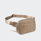 Pander Everywhere Belt Bag for Women, 5 Zipper Pockets Nylon Crossbody Fanny Pack Purse (Gray Brown)