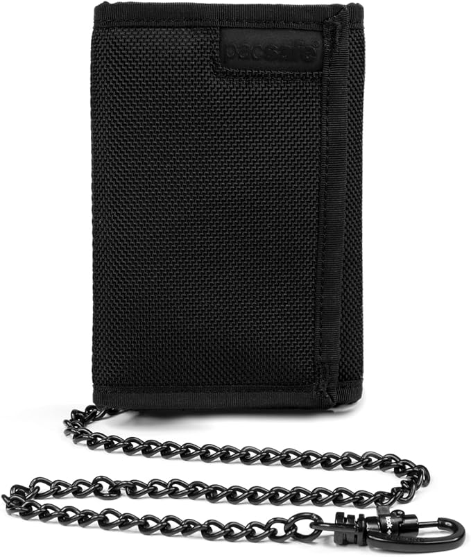 PacSafe Rfidsafe Z50 Rfid Blocking Tri-fold Black Travel Wallet, Black