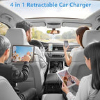[Apple MFi Certified] Retractable Car Charger USB C, Braveridge 120W USB C Car Charger 4 in 1 PD/QC Type C Fast Charge Cigarette Lighter Adapter for iPhone 17/17 Pro Max/16 Pro/15/Galaxy S26/S25/Pixel