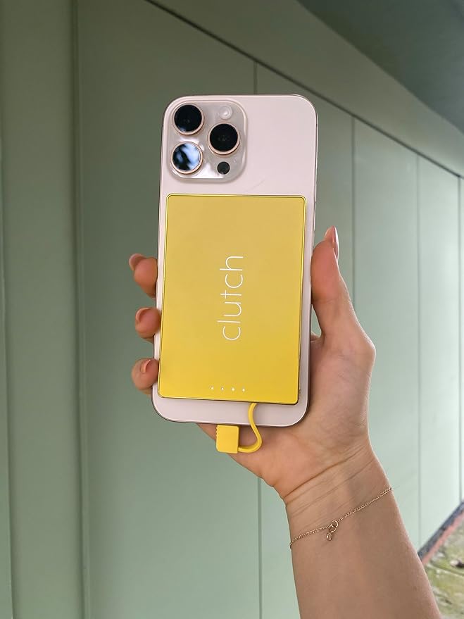 Clutch - Pro USB-C Portable Charger - Compatible with iPhone 15, 16, 17 & Android Devices - Power Bank Magnetic Battery - TSA Travel Approved - USB Rechargeable - Built-in Cable - 5000 mAh - 3.7oz