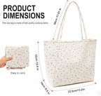 Long Keeper Corduroy Tote Bag for Women Girl Cute Large Tote Purse Reusable Canvas Shoulder Bag Handbag for Work Travel Gym