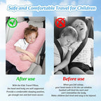 Swemos Travel Pillow, Car Pillow for Kids & Adults - Ergonomic Travel Pillows Sleeping Aid for Neck & Body Support, Car Travel Essentials Pillow on Road Trips-Gray (Blue)
