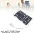 Hilitand 5W 5V USB Solar Panel Charger, Portable Monocrystalline Silicon Handheld Solar Panel for Camping Travel Outdoor (White)