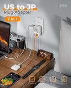 TESSAN 2 Prong to 3 Prong Outlet Adapter 2 Pack, US to Japan Plug Adapter with 4 Outlets 3 USB (1 USB C PD 20W), Outlet Adaptor US to Japan China Mexico Philippines Canada Peru Thailand Vietnam