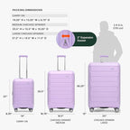Traveler's Choice Pagosa Hardshell Expandable Luggage with Spinner Wheels, Lavender, 3-Piece Set (22/26/30)